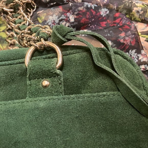 Avon NWO tags- stunning hunter green suede handbag - Picture 9 of 15